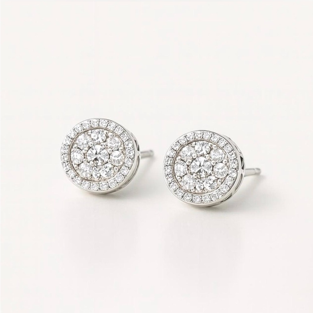 Moissanite Diamond Stud Earrings 0.31ct VVS D Color Round 925 Sterling Silver